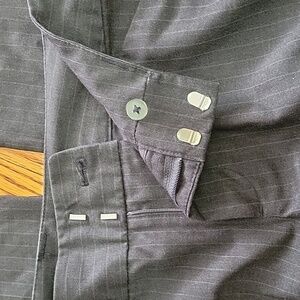 GAP Curvy Fit Flared Leg Pinstriped Charcoal Dark Gray Dress Pants